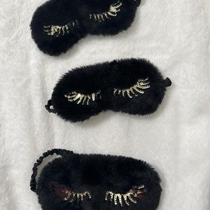 Pretty little thing black velvet eyelash mask set of 3